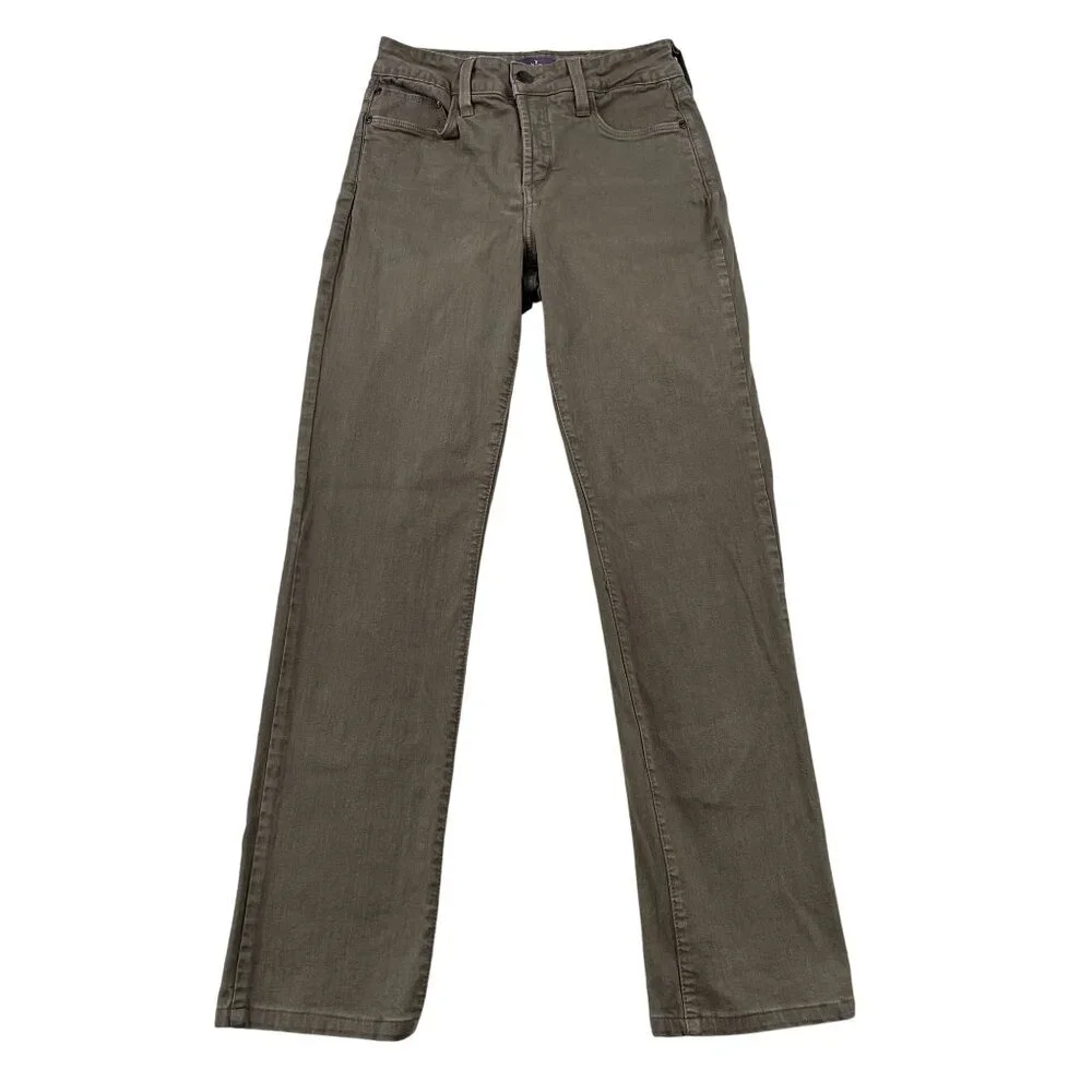 NYDJ Jeans Womens 26 Grey Straight Lift‎ Tuck Technology Denim Made in USA